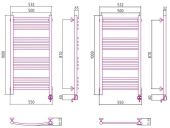 Сунержа Богема 00-0503-1050 | электрический полотенцесушитель 1000x500 (перемычка выгнутая)