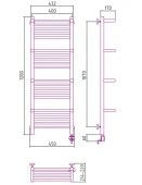 Сунержа Богема 00-0509-1240 | электрический полотенцесушитель + 4 полки 1200x400