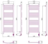 Сунержа Богема 00-0503-1240 | электрический полотенцесушитель 1200x400 (перемычка выгнутая)
