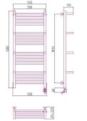 Сунержа Богема 00-0509-1250 | электрический полотенцесушитель + 4 полки 1200x500