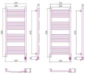 Сунержа Богема 00-0503-1250 | электрический полотенцесушитель 1200x500 (перемычка выгнутая)