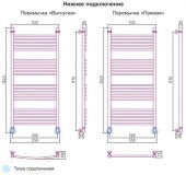 Сунержа Богема 00-0101-1250 | водяной полотенцесушитель 1200x500 (перемычка выгнутая)