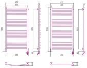 Сунержа Богема 00-0503-1260 | электрический полотенцесушитель 1200x600 (перемычка выгнутая)