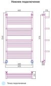 Сунержа Богема 00-0104-1260 | водяной полотенцесушитель + 4 полки 1200x600