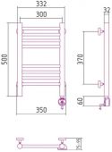 Сунержа Богема 00-0505-5030 | электрический полотенцесушитель 500x300 (перемычка прямая)