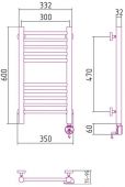Сунержа Богема 00-0505-6030 | электрический полотенцесушитель 600x300 (перемычка прямая)