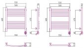 Сунержа Богема 00-0505-6050 | электрический полотенцесушитель 600x500 (перемычка прямая)