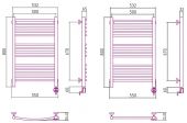 Сунержа Богема 00-0503-8050 | электрический полотенцесушитель 800x500 (перемычка выгнутая)