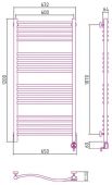 Сунержа Флюид 00-0524-1260 | электрический полотенцесушитель 1200x600