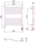 Сунержа Флюид 00-0524-6050 | электрический полотенцесушитель 600x500