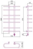 Сунержа Фурор 00-0511-1060 | электрический полотенцесушитель 1000х600