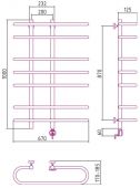 Сунержа Фурор 00-0513-1070 | электрический полотенцесушитель 1000х700