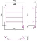 Сунержа Галант 00-0501-5050 | электрический полотенцесушитель 500x500