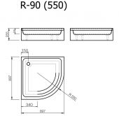 R-90 VISPOOL | Душевой поддон мармориловый 90x90 угловой