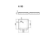 K-90 VISPOOL | Душевой поддон мармориловый 90x90 квадратный
