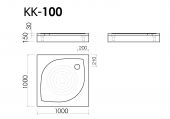 KK-100 VISPOOL | Душевой поддон мармориловый 100x100 квадратный