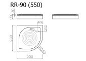 RR-90 (550) VISPOOL | Душевой поддон мармориловый 90x90 угловой 1/4 круга